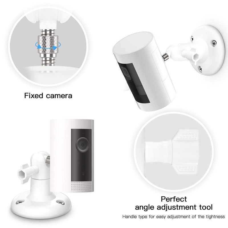 TIUIHU 360 Degree Adjustable Wall Mount for Stick Up Cam/Pro/Indoor Cam, Mounting Brackets Compatible with Any Security Camera with 1/4 Screw(2-Pack, White) - Image 3